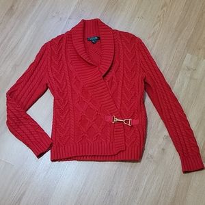 Ralph Lauren 100% Cotton Red Cardigan